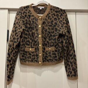 J. Crew Lady Jacket Brushed Leopard Sweater